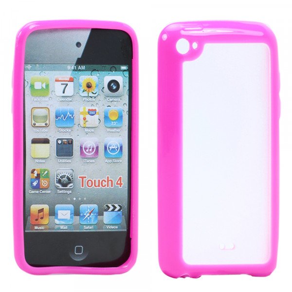Wholesale Apple iPod Touch 4 Gummy Case (Pink)